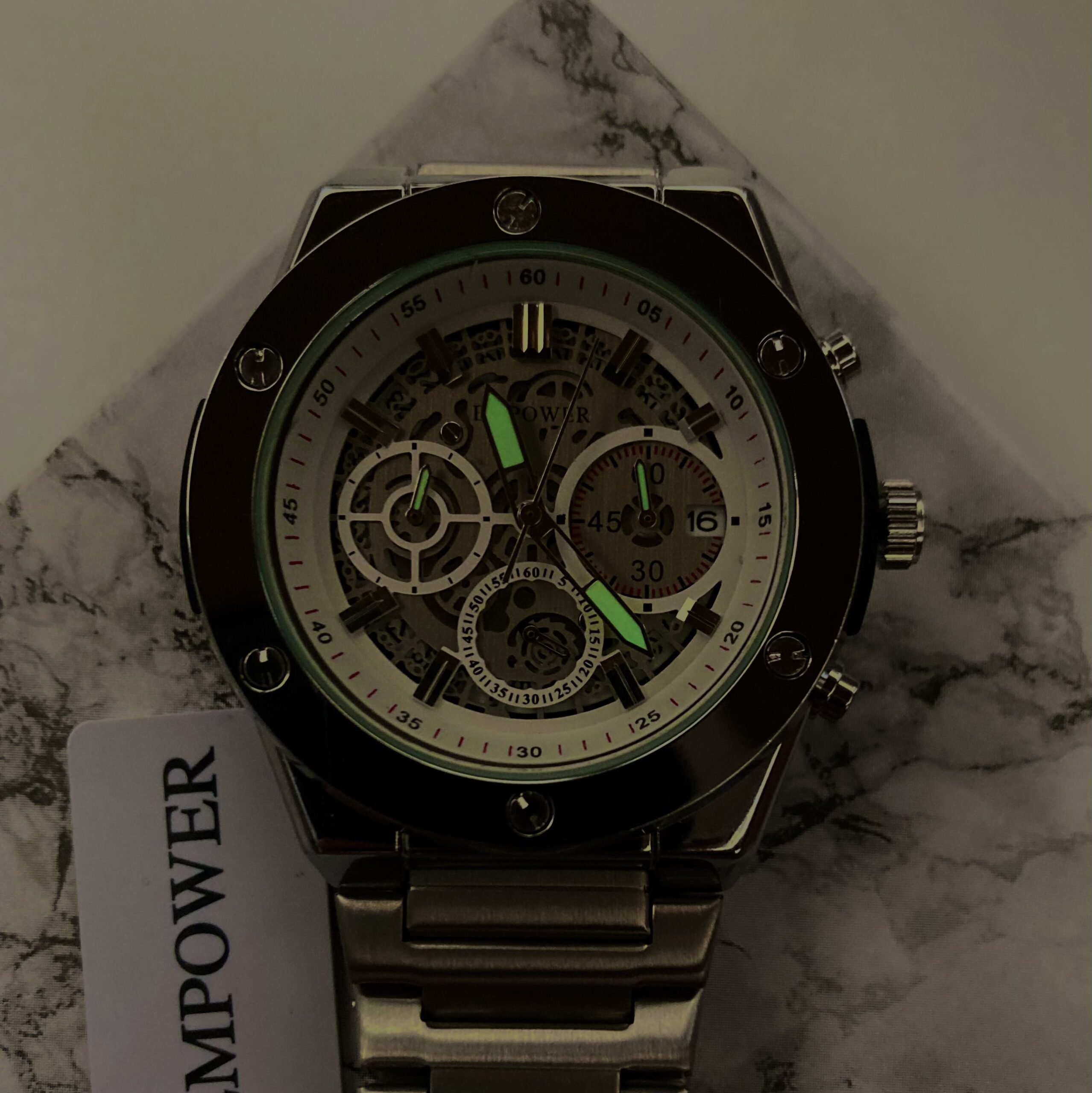 ساعت مردانه EMPOWER اسکلتون B15 (نقره ای) - تصویر 3