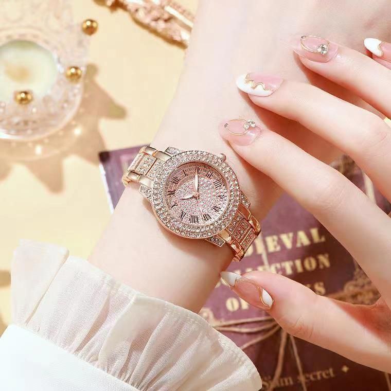 ساعت زنانه فول نگین استیل شب تاب - تصویر 2