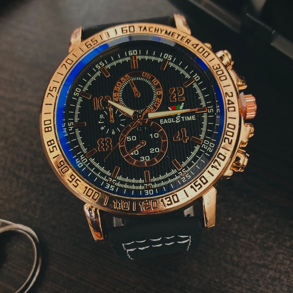 ساعت eagletime رنگ مشکی برنزی 39G